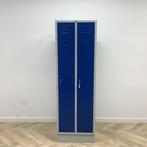 Tweedehands Garderobe/lockerkast 2 deurs, met hang en leg, Ophalen of Verzenden, Gebruikt, Metaal