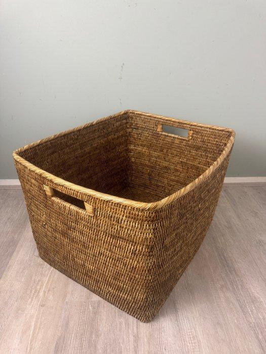 Mand - Elegante XXL Vintage Rieten Opbergmand uit Birma -, Antiek en Kunst, Curiosa en Brocante