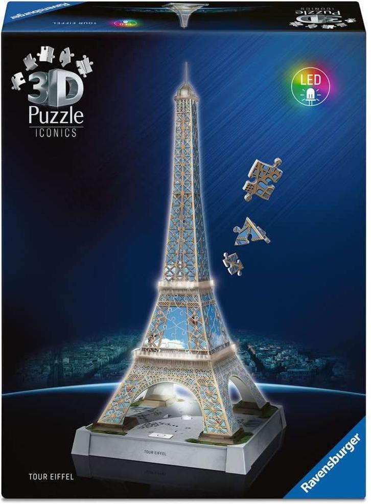 Iconics 3D Puzzel - Eiffel Tower with Light (216 stukjes) |, Hobby en Vrije tijd, Denksport en Puzzels, Nieuw, Verzenden
