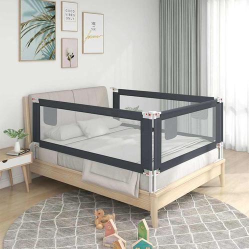 vidaXL Bedhekje peuter 180x25 cm stof donkergrijs, Kinderen en Baby's, Traphekjes, Nieuw, Verzenden