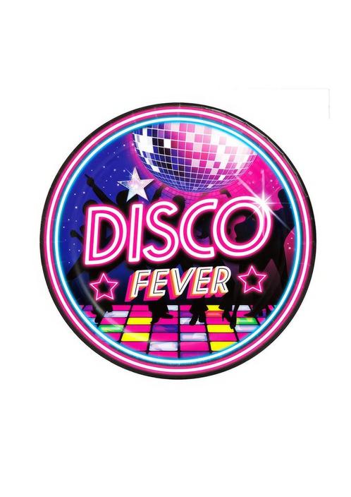 Disco 70S Borden 23cm 6st, Hobby en Vrije tijd, Feestartikelen, Nieuw, Verzenden