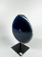 Agate with rock crystal geode on stand Geode - Hoogte: 130, Verzamelen, Mineralen en Fossielen