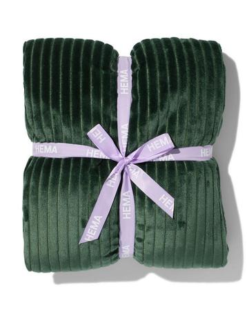 HEMA Woonplaid fleece/sherpa 130x150 groen beschikbaar voor biedingen