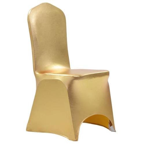 vidaXL 6 st Stoelhoezen stretch goud, Tuin en Terras, Tuinmeubel-accessoires, Nieuw, Verzenden