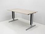 Verstelbaar bureau Aspa - 160x80cm(bxd) - blank eiken -, Ophalen of Verzenden, Gebruikt