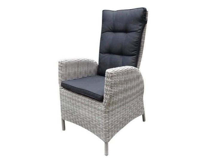 Menorca dining tuinstoel verstelbaar wit grijs, Tuin en Terras, Tuinstoelen, Nieuw, Wicker, Ophalen of Verzenden