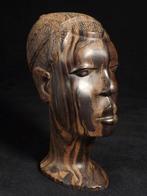 African Portrait Head Sculpture – Makonde Style – Ebony Wood, Antiek en Kunst, Kunst | Niet-Westerse kunst