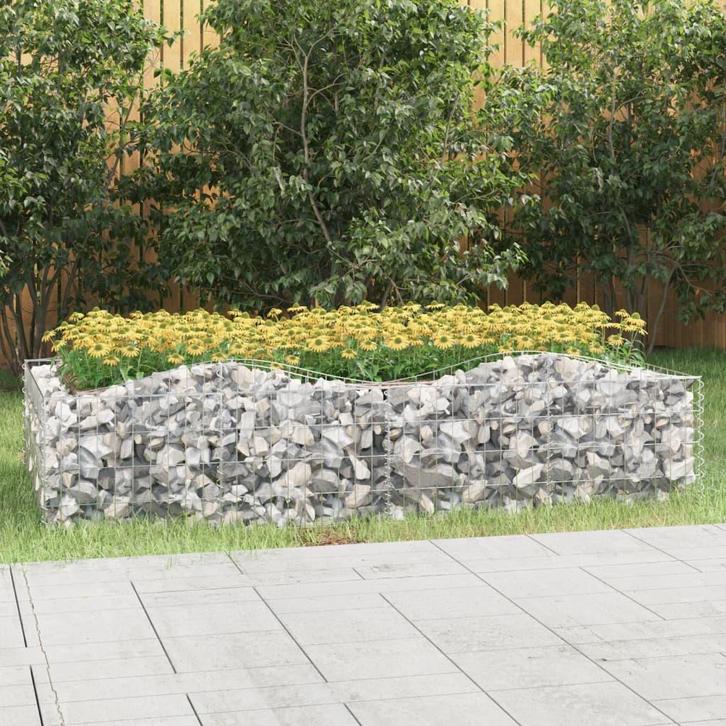 vidaXL Schanskorf gewelfd verhoogd 200x100x50 cm, Tuin en Terras, Bloembakken en Plantenbakken, 100 cm of meer, Nieuw, Metaal