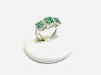 Ring - 18 karaat Witgoud - 1.85ct. tw. Smaragd - Diamant -, Nieuw