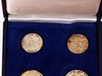 Nederlands-Indië, 4x Guldenset Zilver. (Zonder Minimumprijs)
