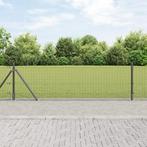 vidaXL Gelaste Draadhek met 13 Flanged Palen Grijs 0.6x100 m, Verzenden, Nieuw, IJzer