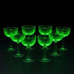 Drinkservies (8) - Uraniumglas - Ambachtelijk vervaardigd