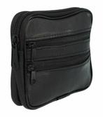Heuptas Enkele Rits 13cm Leder Zwart, Nieuw