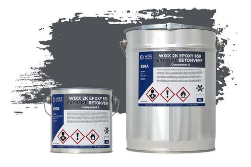 Wixx 2K Epoxy 650 Extreme Betoncoating RAL 7015 | Leigrijs, Doe-het-zelf en Verbouw, Verf, Beits en Lak, Verf, Grijs, Nieuw, 5 tot 10 liter