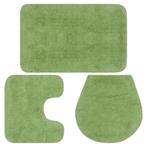 vidaXL Badmattenset stof groen 3-delig, Huis en Inrichting, Badkamer | Badtextiel en Accessoires, Verzenden, Nieuw, Groen