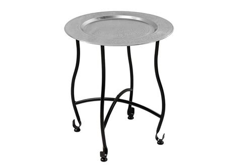 Side table MARRAKESH 50cm silver hammer stroke design, Huis en Inrichting, Tafels | Sidetables, Ophalen of Verzenden