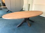 Eiken ovale tafel met stalen matrix poot GRATIZ BEZORGD