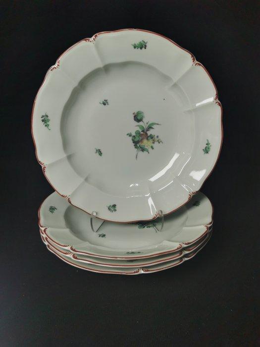 Nymphenburg - 4 Piatti da cena con decorazione floreale, Antiek en Kunst, Antiek | Meubels | Tafels