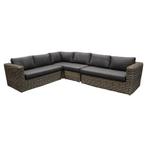 Cervo hoek loungeset 4-delige grijs wicker, Tuin en Terras, Tuinsets en Loungesets, Ophalen of Verzenden, Nieuw