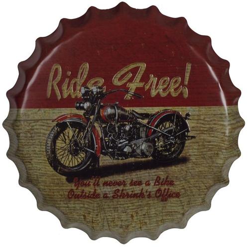 Bierdop/kroonkurk Ride Free! NIEUW, Huis en Inrichting, Woonaccessoires | Tekstborden en Spreuken, Nieuw, Ophalen of Verzenden
