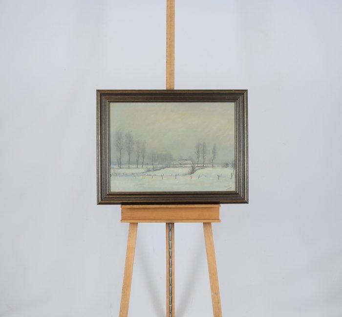 Leo van Gemert (1912–1989) - Sneeuwlandschap met boerderij, Antiek en Kunst, Kunst | Schilderijen | Klassiek