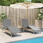vidaXL Ligstoelen 2 st met kussens poly rattan beige, Tuin en Terras, Ligbedden, Verzenden, Nieuw