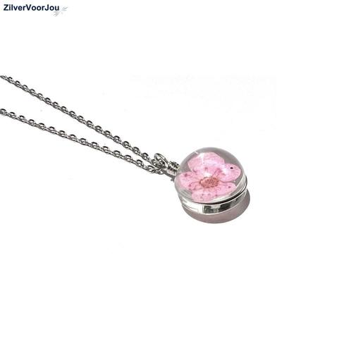 Zilveren pruimenbloesem ketting, Sieraden, Tassen en Uiterlijk, Kettingen, Nieuw, Verzenden