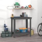 vidaXL Werkbank 80x50x80 cm massief grenenhout grijs, Doe-het-zelf en Verbouw, Werkbanken, Verzenden, Nieuw