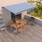 vidaXL Luifel handmatig uittrekbaar 600x350 cm blauw en wit, Verzenden, Nieuw