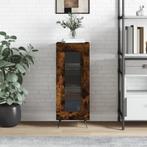 vidaXL Dressoir 34,5x34x90 cm bewerkt hout gerookt eiken, Minder dan 50 cm, Verzenden, Nieuw, 25 tot 50 cm