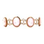 Gouden vintage armband met roze camee 14 krt, Ophalen of Verzenden, Nieuw