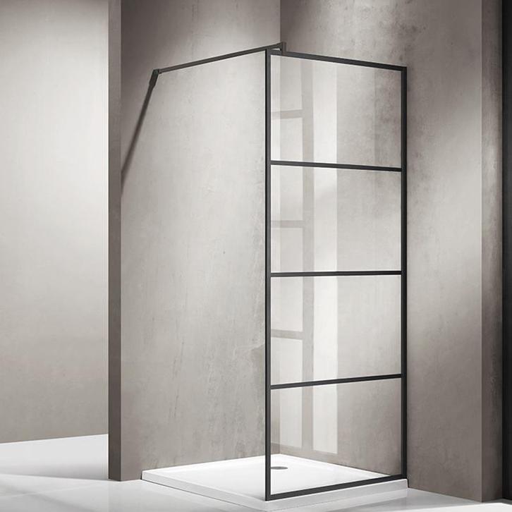 Sani Royal Douchewand Mat Zwart Raster 90x200 cm, Doe-het-zelf en Verbouw, Sanitair