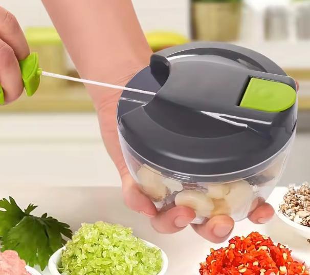 Handmatige groentehakker met trekkoord – 500 of 900 ml, Huis en Inrichting, Keuken | Keukenelementen, Nieuw, Verzenden