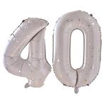 40 Jaar Cijfer Ballon Leeg 60cm, Verzenden, Nieuw