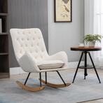 Schommelstoel - Relaxstyle - Houten Poten - Crèmewit, Wit, Nieuw, Ophalen of Verzenden, Modern