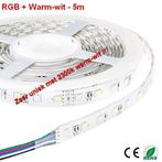 5Meter LEDstrip RGB en Gold Warm-wit 300 smd -IP65, Nieuw, Verzenden