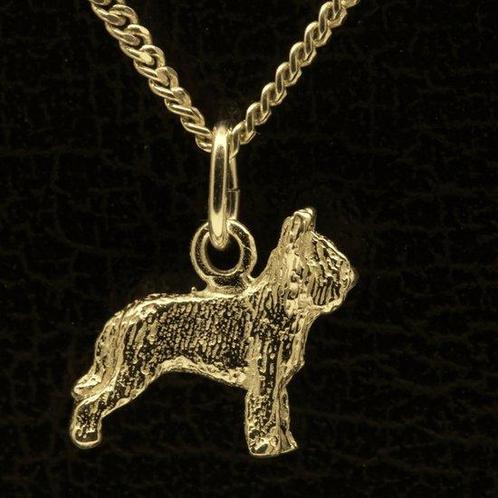 Gouden Briard oren gecoupeerd ketting hanger - klein, Sieraden, Tassen en Uiterlijk, Kettinghangers, Verzenden