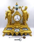 Klok - Philippe Mourey (1840/1910) - Porselein, Zinklegering, Antiek en Kunst, Antiek | Klokken