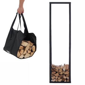 Houtopslag | Brandhoutrek | Houtrek | 50x25x196cm | Staal beschikbaar voor biedingen