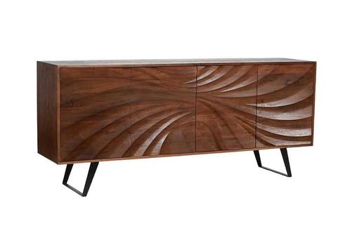 Massief houten dressoir HURRICANE 175cm bruin acacia, Huis en Inrichting, Kasten | Dressoirs, Ophalen of Verzenden
