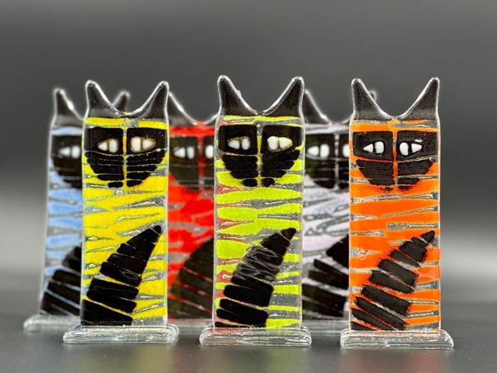 Studio Habrat - Beeldje - Cats (6) - fusing, Antiek en Kunst, Antiek | Glas en Kristal