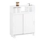 Smalle Badkamerkast met Wielen en Schuifdeuren, Verzenden, Nieuw