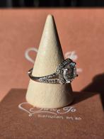 Ring zilver met lab diamant 2 karaat, Nieuw, Ophalen of Verzenden, Met edelsteen, Zilver