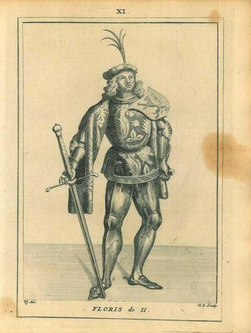 Portrait of Floris II, Count of Holland, Antiek en Kunst, Kunst | Etsen en Gravures