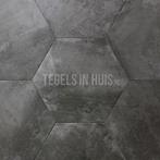 Hexagon zeshoek tegels donker grijs 25x30cm, Nieuw, Keramiek, Ophalen of Verzenden, 10 m² of meer