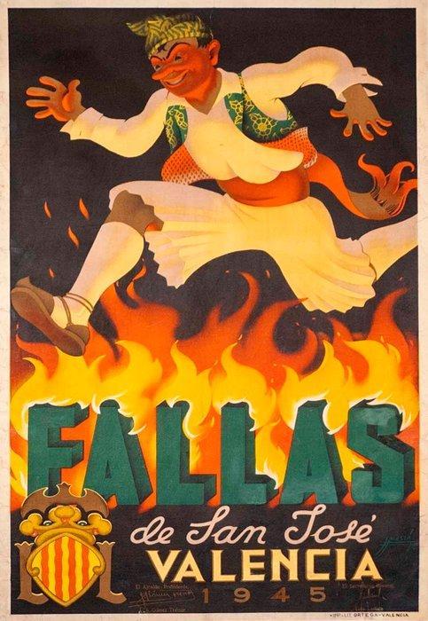 Juan Masia - Fallas de San José - Jaren 1940, Antiek en Kunst, Kunst | Tekeningen en Foto's