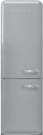 Smeg FAB32LSV6 retro jaren 50 koelkast - zilver - linksdraai, Witgoed en Apparatuur, 150 tot 200 liter, Verzenden, 60 cm of meer