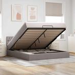 vidaXL Ottoman bed met matras 180x200cm stof taupe, Huis en Inrichting, Slaapkamer | Bedden, Eenpersoons, Verzenden, Nieuw, 80 cm