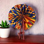 Afrikaanse handwaaier - Ankara print waaier - kente blauw, Huis en Inrichting, Woonaccessoires | Wanddecoraties, Ophalen of Verzenden