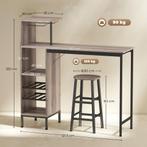 3-delig. Bartafel-set Met Opbergruimte, Wijnrekken, Glashoud, Huis en Inrichting, Verzenden